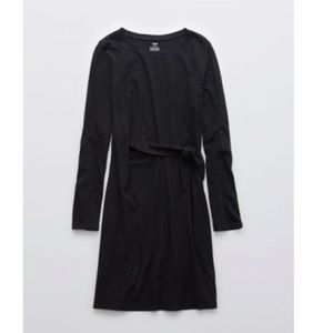 Aerie side tie long sleeve dress
